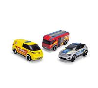 Dickie Equipo SOS 16CM. Set de emergencias; Ambulancia, Bomberos y policia. A Partir de 3 años (203712028038)