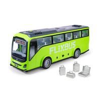 Dickie FlixBus Volvo 9700 Autobús 54 cm con Luz y Sonido, +3 Años | Escala 1:16; techo desmontable; interior detallado; puertas y compartimentos practicables; maleta incluida