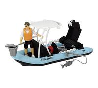 Dickie Set S Playlife Lancha De Pesca con Figura Y Accesorios, Azul/Blanco