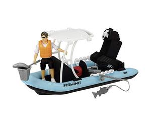 Dickie Set S Playlife Lancha De Pesca con Figura Y Accesorios, Azul/Blanco