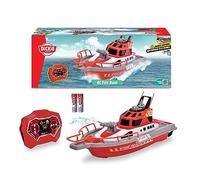 Dickie Toys 201107000- Lancha de Bomberos Radio Control 38cm, 2 Canales, 27 MHz, Carga por USB, Velocidad Punta 6km/h, para Niños a Partir de 6 Años