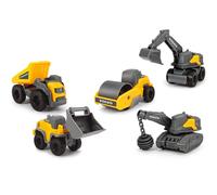 Dickie Toys 203722008 Scania Volvo Micro Workers 5-Piece Toy, Digger, Site, Set