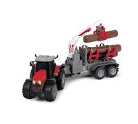 Dickie Toys 203737003 Toys Massey Ferguson Toy Tractor with Trailer and 3 Wooden