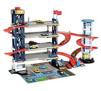 Dickie Toys 203749008, Set de Juegos, Aparcamiento, 4 Plantas, Ascensor, 4 vehículos fundidos, 1 helicóptero, luz y Sonido, Individual, Multicolor, 87 x 52 cm