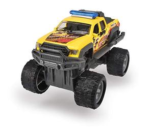 Dickie Toys 203752011 Rally Monster Pull Back Motor Toy Car Rubber Tyre Suspension 3 Supplied 1 Piece Blue Yellow White Random 15cm