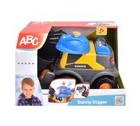 Dickie ABC - Danny Digger vehículo Excavadora (25 cm) para niños a Partir de 2 años - vehículo Volvo motorizado para Obras con Brazo excavador móvil, Funciones de Juguete, luz y Sonido (204114013)
