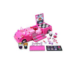 Dickie Toys 253247000 Hello Kitty Limo Party Saloon Toy Car Convertible Door in Stairs Luggage Compartment Opens to Dance Floor Includes 2 Figures, 35.5 cm, Age 3+, Pink