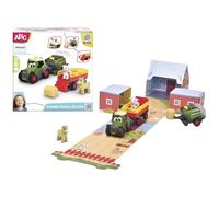Dickie Toys - ABC Fendt Tractor - con Remolque, Prensa de heno y Animales (Juego Diorama), rastreador de Juguete (30 cm) con luz y Sonido - para niños a Partir de 12 Meses, 204118002ON1, Multicolor