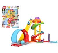 Dickie Toys ABC Race N Loop Park - Pista de Carreras para niños a Partir de | 38 piezas, 57 x 89 x 55 cm, 2 coches y 2 bolas de sonajero, bucle, rampa, puente, gasolinera, semáforo y aparcamiento