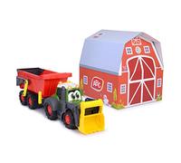 Dickie Toys ABC Tractor - Vehículo para bebés y niños pequeños a partir de 1 año, con piezas móviles, sonido ligero, remolque desmontable, pala móvil, juguete para promover la motricidad, 204119000ONL