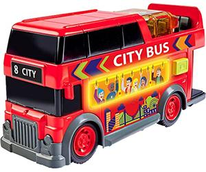 Dickie Toys Autobús Descapotable de Juguete 15cm con Luz y Sonido, Color Negro
