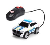 Dickie Toys BMW XM Police Racer 1:36 13 cm, Coche de policía teledirigido para niños a Partir de 3 años, Cable de Control Remoto, luz, Curva hacia adelante y hacia atrás, función Try Me, versión