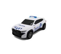 Dickie Toys BMW XM PSP Portugal 15 cm con Luces y Sonido, Coche Policía Escala 1:36 con Sistema de Fricción, Vehículo Oficial Policía de Seguridad Pública de Portugal, 3 Años (203712036SI3)