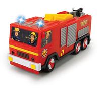 Dickie Toys Bombero Sam RC Júpiter 203094003 - Mando a Distancia con 2 Canales, 2,4 GHz, función de conducción y dirección, luz Superior, función de Carga USB, Color Rojo