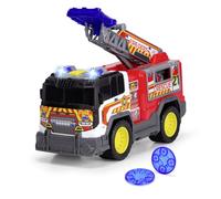 Dickie Toys- Camión de Bomberos 30 cm City Heroes- con Luz y Sonido, Partes Que se abren, Función de Lanzamiento de Discos (2 incluidos), Pilas Incluidas. A Partir de 3 años (203306020)