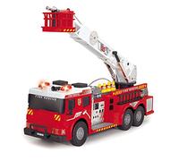 Dickie Toys - Camión de Bomberos controlado por Radio, Escala giratoria 360°, luz y Sonido, función de Chorro de Agua, Accesorios, 62 cm, Rojo