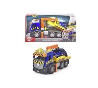 Dickie Toys - Camión Grúa Action de Juguete de la Marca Mercedes, con Luz y Sonido, Fricción, Incluye Coche de 12 cm, Apto para Niños y Niñas a Partir de 3 Años - 26 cm
