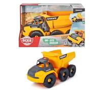 Dickie Toys - Camión Volquete de Juguete 26cm, Gama Volvo Series para Jugar en Cualquier Superficie, con Sistema de Ruedas de Giro Libre, Apto para Niños y Niñas a Partir de 3 Años