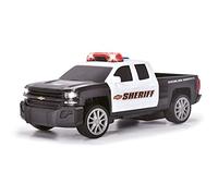Dickie Toys Chevy Silverado Police - Coche de Juguete con Rueda Libre, Efectos de luz y Sonido, para niños a Partir de 3 años