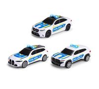 Dickie Toys Coche de policía BMW 1:36 (15 cm), Coche de policía para niños a Partir de 3 años, fricción, luz y Sonido, Try Me, Licencia Oficial de BMW, 3 Tipos Surtidos, selección aleatoria