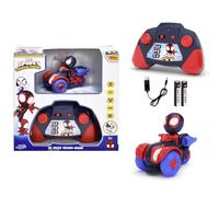 Dickie Toys Coche teledirigido teledirigido con Miles Morales (8 cm), Coche teledirigido para niños a Partir de 3 años a Marvel Spidey y Sus súper Amigos, 6 km/h, Incluye Mando a Distancia