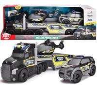 Dickie Toys - Coches de Juguete Special Force a Partir de 3 años - Kit de vehículo con camión Grande (70 cm) con luz y Sonido, Remolque, helicóptero y Coche, Juguete de policía para niños, con Pilas