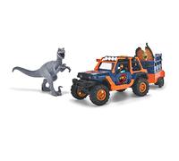 Dickie Toys - Dino Commander (40 cm) - Coche de Juguete Jeepster Commander Incluye Remolque con Figura + 2 Dinosaurios - Juguete para niños a Partir de 3 años.