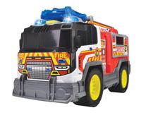 Dickie Toys- Camión de Bomberos 30 cm City Heroes- con Luz y Sonido, Partes Que se abren, Función de Lanzamiento de Discos (2 incluidos), Pilas Incluidas. A Partir de 3 años (203306020)