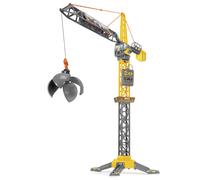 Dickie Toys Grúa Mighty Crane 110 cm – Mando por cable, Giro 360°, Bola de demolición con agarre