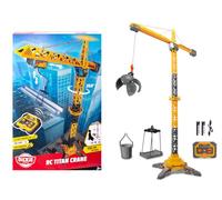Dickie Toys - Grúa RC Titan Crane (150 cm) - Grúa de Juguete teledirigida con rotación de 360° y Accesorios interactivos, grúa de Juego con Mando a Distancia y luz para niños a Partir de 3 años,