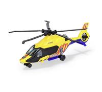 Dickie Toys - Helicóptero de Rescate Airbus H160 (Amarillo, 23 cm) con hélice de Cuerda (Ultra silencioso y de Larga duración) - Helicóptero de Juguete para niños a Partir de 3 años