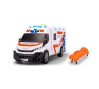 Dickie Toys - Iveco Daily Ambulancia, medida 18 cm, con ruedas libres y detalles realistas, 3+ años, 203713019038
