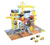 Dickie Toys - Juguetes para Obras - Gran Juego de construcción con grúa, 4 vehículos de construcción, luz, Sonido, Accesorios y Muchas Funciones, Obra Infantil a Partir de 3 años, 79 x 52 x 42 cm
