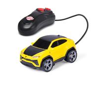 Dickie Toys Lamborghini Urus Racing 13 cm, Coche teledirigido para niños a Partir de 3 años, Control Remoto por Cable, Avance y Retroceso con Curva, función Try Me, Juguete de Coche de Carreras