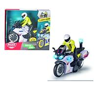Dickie Toys Moto Policia Portuguesa (PSP) 17cm con Figura, Mecanismo a Fricción, Luz y Sonido, A Partir de 3 años (203712018027)