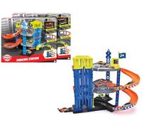 Dickie Toys - Parking Station Garaje de Juegos (43,5 x 31,5 x 36,5 cm), Aparcamiento para niños a Partir de 3 años, 3 Plantas, Elevador Manual, depósito y estación de Carga, Plataforma elevadora, 2
