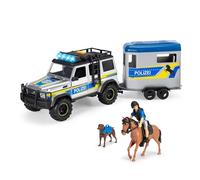 Dickie Toys - Police Horse Trailer (40 cm) - Mercedes-Benz G 500 4x4 Coche de policía con Remolque de Caballo, Figura, Caballo y Perro, Juego de Juguetes para niños a Partir de 3 años, Incluye luz