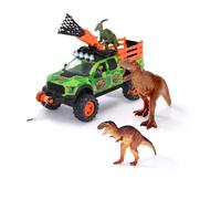 Dickie Toys - Vehículo de Dinosaurio Dino Hunter (25 cm) - Coche de Juguete Ford Raptor con luz y Sonido, Incluye 3 Dinosaurios y Figura de Juguete - Juguete para niños a Partir de 3 años