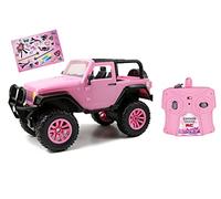 Dickie Toys - RC Girlmazing Jeep Wrangler - Coche teledirigido teledirigido de Juguete con 2 Canales de 2,4 GHz, Turbo, Incluye Pegatina, a Partir de 6 años, Color Rosa Metalizado Brillante