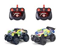 Dickie Toys - RC Mini Monster Truck (14 cm), Coche teledirigido para niños a Partir de 6 años, 2 Canales, 2,4 GHz, luz bajo la carrocería, hasta 10 km/h, 2 velocidades, Multicolor
