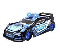Dickie Toys - RC Police Interceptor - con control remoto (2,4 GHz; 9 km/h) para niños a partir de 6 años, coche de policía teledirigido (22 cm) con espectacular sistema de iluminación y sonido, incluye pilas