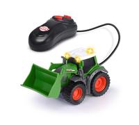 Dickie Toys Tractor de juguete Fendt (14 cm) con control remoto por cable, pala móvil y luz