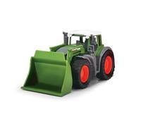 Dickie Toys Tractor de Juguete Fendt Shovel Tractor 1:36 con Rueda Libre, Pala móvil y Enganche de Remolque, 16,5 cm