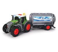 Dickie Toys Tractor de juguete Fendt – depósito de leche desmontable, 26 cm, luz y sonido