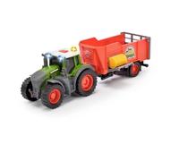 Dickie Toys - Tractor Fendt de Juguete con Remolque, 26 cm, con, luz, Sonido y Otras Funciones, Incluye Accesorios para el Remolque, Adecuado a Partir de 3 años (203734001)