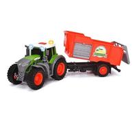 Dickie Toys - Tractor Fendt de Juguete con Remolque, 26 cm, con, luz, Sonido y Otras Funciones, Incluye Accesorios para el Remolque, Adecuado a Partir de 3 años (203734001)