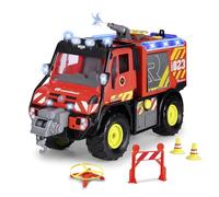 Dickie Toys - Unimog U530 Fire Rescue (50 cm) - Gran camión de Bomberos con Chorro de Agua y cabrestante con Controlador de Palo, Juguete para niños a Partir de 3 años con luz y Sonido, Incluye Pilas