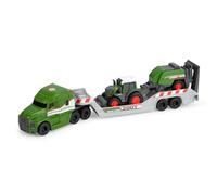 Dickie Toys - Vehículos de Granja Fendt Micro Farm Truck (32 cm) - Juego de 3 Coches de Juguete (Camiones con Remolque, Tractor y empacadora), Juguetes para niños a Partir de 3 años