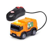 Dickie Toys - Volvo FMX Garbage Truck (13 cm), Coche de Basura para niños a Partir de 3 años, Control de Cable, función de elevación de contenedores, luz, Marcha adelante y atrás, vehículo de Basura