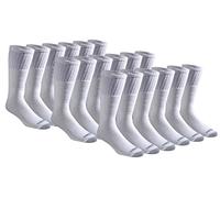 Dickies Calcetines de tubo de trabajo acolchados de mezcla de algod n para hombre, Blanco (18 Pares), L